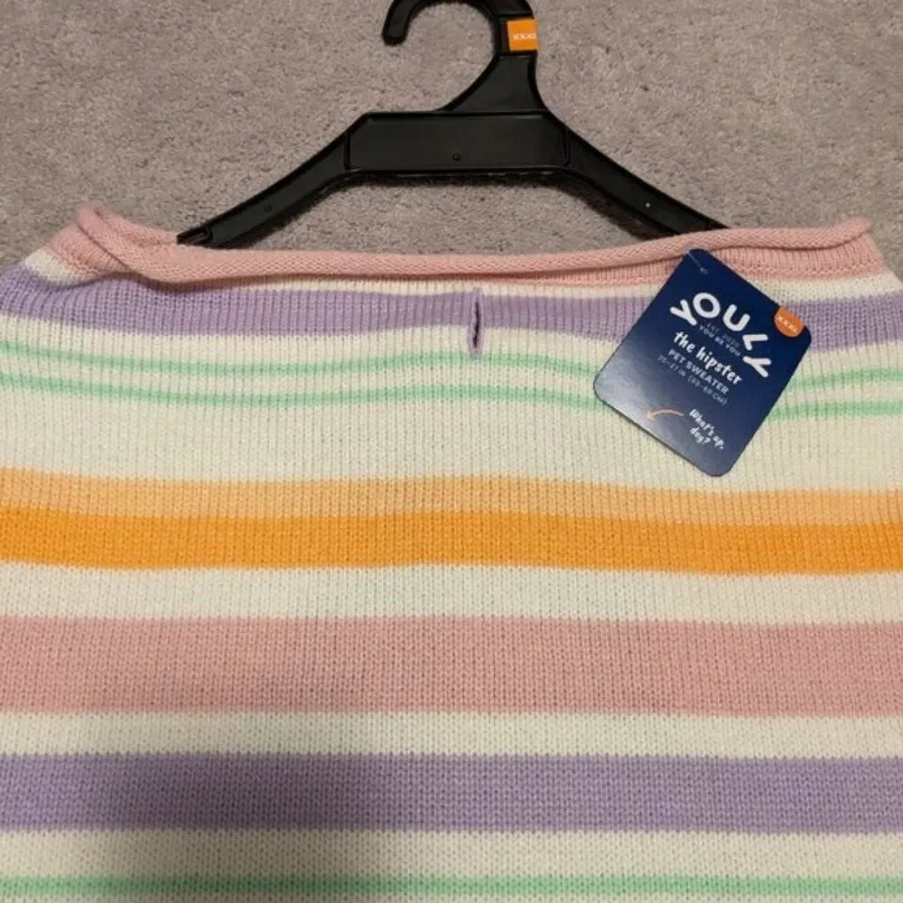 Striped Ribbed Knit Youly Dog Sweater - The Hipster NWT XXXL